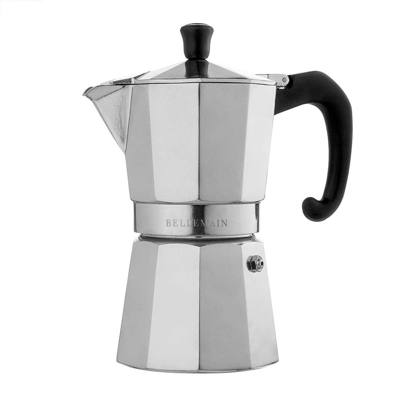 Bellemain Stovetop Espresso Maker | Italian Moka Pot Espresso Maker, Classic Aluminum Design Mocha Pot for Home Brewing & Camping | Easy to Use & Clean - 6-Cup, Silver - Image 1